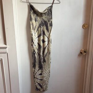 Tie-Dye Spaghetti Strap MIDI Dress